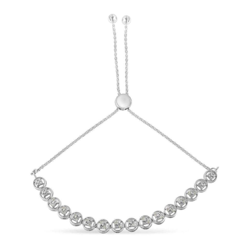 0.25 CTW Diamond Bolo Bracelet in 925 Sterling Silver (I–J Color, I3 Clarity)