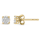 925 Sterling Silver 1/10 CTTW Round Brilliant-Cut Lab-Grown Diamond Miracle-Set Stud Earrings (F–G Color, VS1–VS2 Clarity)