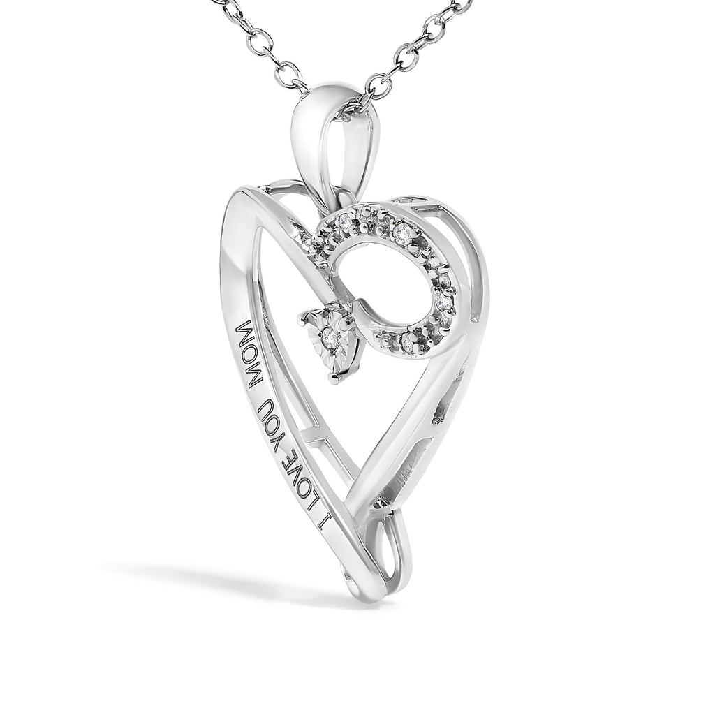 Diamond Accent Heart Pendant Necklace in 925 Sterling Silver  (J–K Color, I2–I3 Clarity)