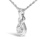 0.10 CTW Lab-Grown Diamond Love Knot Pendant Necklace in 925 Sterling Silver (F–G Color, VS1–VS2 Clarity)