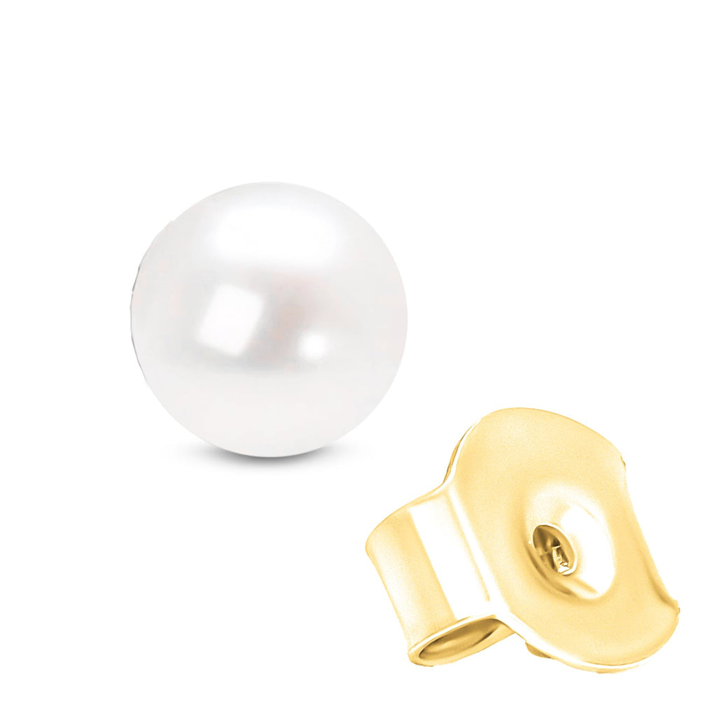 14K Gold Saltwater Akoya Pearl Stud Earrings – AAA+ Quality