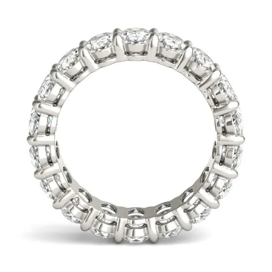 4 CTW Oval Lab-Grown Diamond Couture Classic Eternity Ring in 14K White Gold (G/VS)