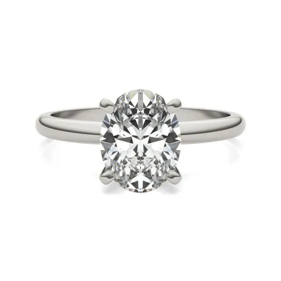 14K White Gold 2.00 CTW Oval Lab-Grown Diamond Solitaire Engagement Ring – G-VS