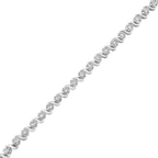 1.0 CTW Diamond Spiral Wave Link Tennis Bracelet in 925 Sterling Silver (I–J Color, I3 Clarity)