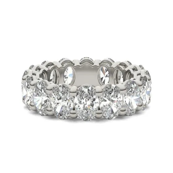 5 5/8 CTW Oval Lab-Grown Diamond Couture Classic Eternity Ring in 14K White Gold (G/VS)