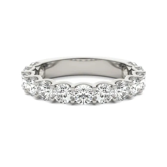 2 1/15 CTW Lab Grown Round Cut Diamond Half Eternity Band Ring in 14K White Gold