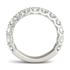 2 1/15 CTW Lab Grown Round Cut Diamond Half Eternity Band Ring in 14K White Gold