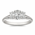 1 CTW Oval Lab Grown Diamond Three-Stone Engagement Ring in 14K White Gold (G-VS)