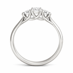 1 CTW Oval Lab Grown Diamond Three-Stone Engagement Ring in 14K White Gold (G-VS)