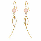 Rose Quartz Dangle Earrings – 14K Gold Vermeil