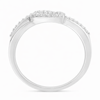 925 Sterling Silver Diamond Open Heart Bypass Ring (1/8 Cttw, I2–I3 Clarity)