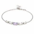 Gemstone Bracelet in 925 Sterling Silver with Lilac Amethyst