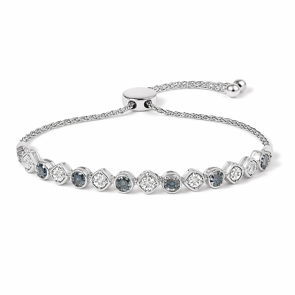 1/10 CTW Diamond Bolo Bracelet in 925 Sterling Silver (I–J Color, I2–I3 Clarity)