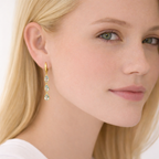 925 Sterling Silver Triple Teardrop Blue Topaz Hydro Drop Earrings – Gold Plated