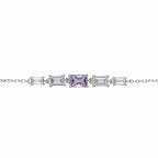 Gemstone Bracelet in 925 Sterling Silver with Lilac Amethyst