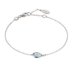 Mini Teardrop Gemstone Bracelet in 925 Sterling Silver with Blue Topaz