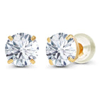 2.00 CTW Lab-Grown Diamond Stud Earrings in 14K Yellow Gold – Round Brilliant, G Color VS Clarity