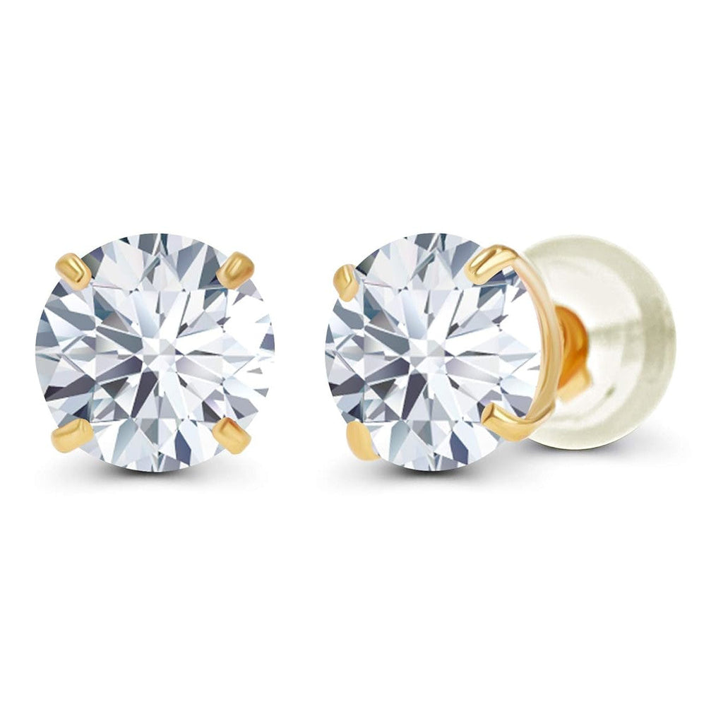 2.50 CTW Lab-Grown Diamond Stud Earrings in 14K Yellow Gold – G Color VS Clarity