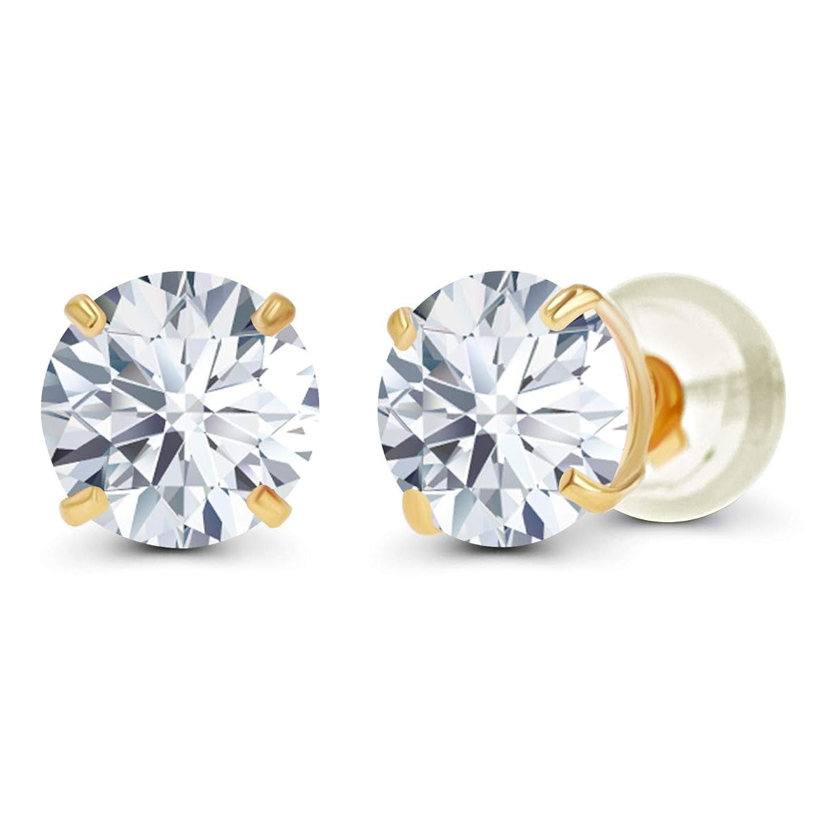 2.50 CTW Lab-Grown Diamond Stud Earrings in 14K Yellow Gold – G Color VS Clarity