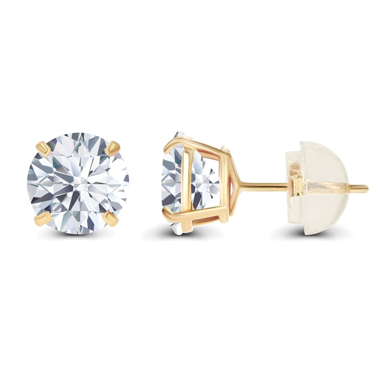 2.50 CTW Lab-Grown Diamond Stud Earrings in 14K Yellow Gold – G Color VS Clarity