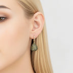 925 Sterling Silver Pear Drop Peridot Gemstone Earrings with Cubic Zirconia – Gold Plated